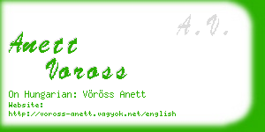 anett voross business card